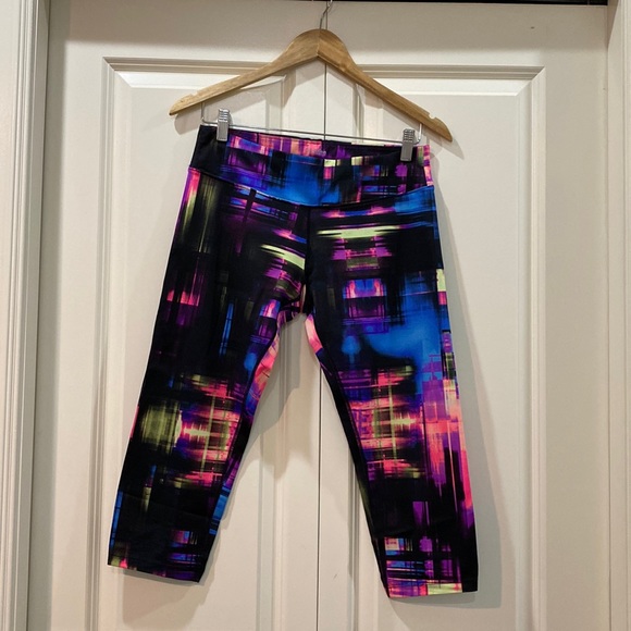 Calvin Klein Performance multicoloured abstract crop leggings yoga workout - Picture 1 of 10